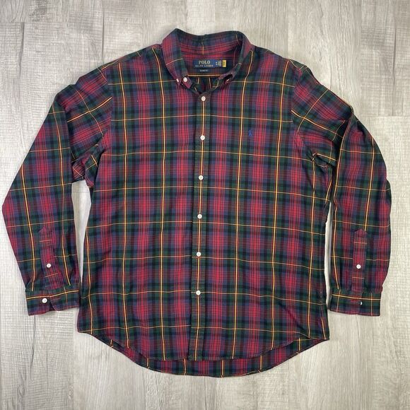 Polo by Ralph Lauren Other - Polo Ralph Lauren Button Down Shirt Mens XL Red Blue Plaid Canvas 100% Cotton O